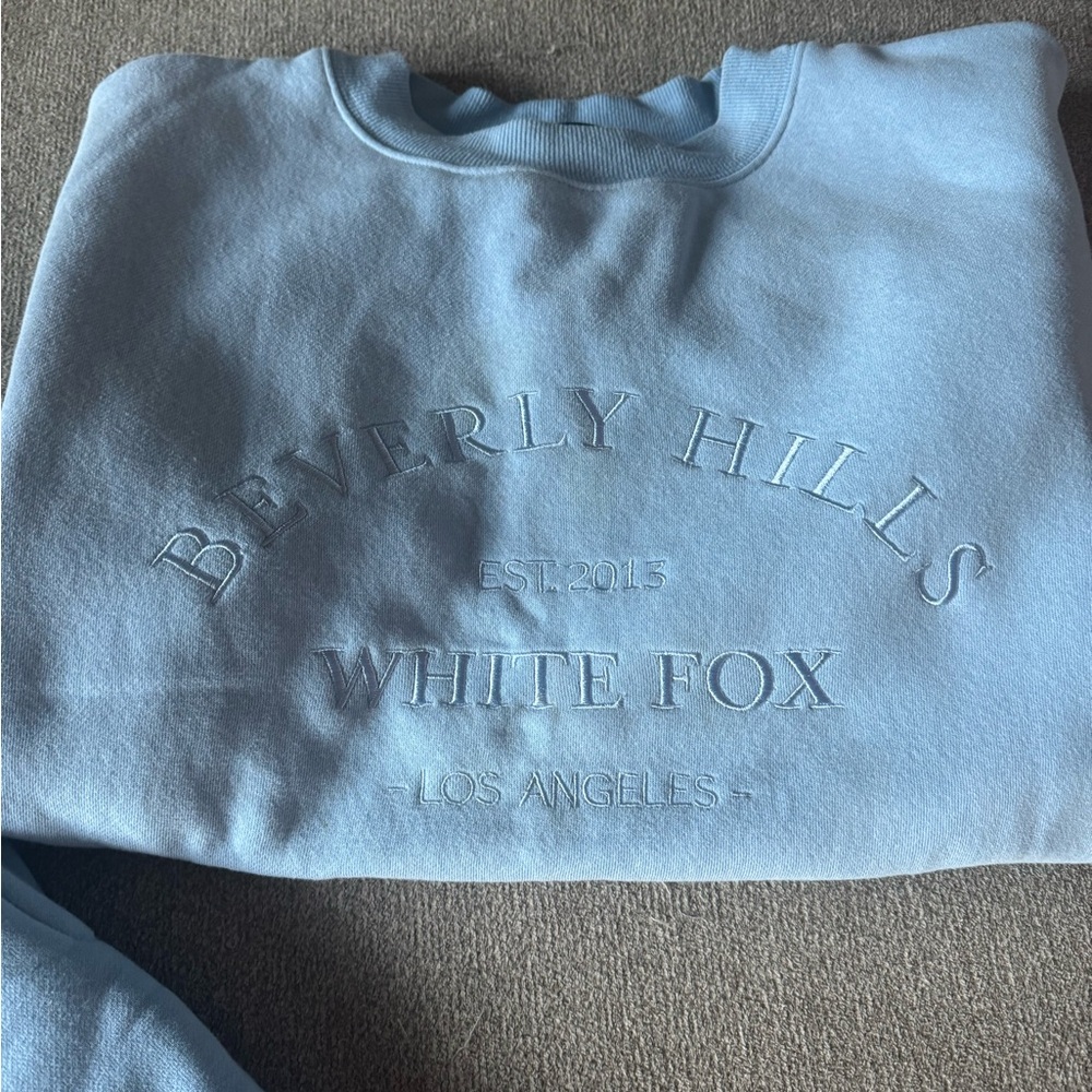 White Fox Boutique Light Blue Sweatshirt